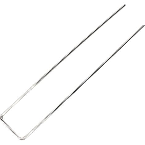 Piquets de jardin en forme de U, 100 pièces, épingles de paysage en acier galvanisé pour barrière contre les mauvaises herbes, décorations en tissu de gazon, rugosité 3mm/0,12 pouces
