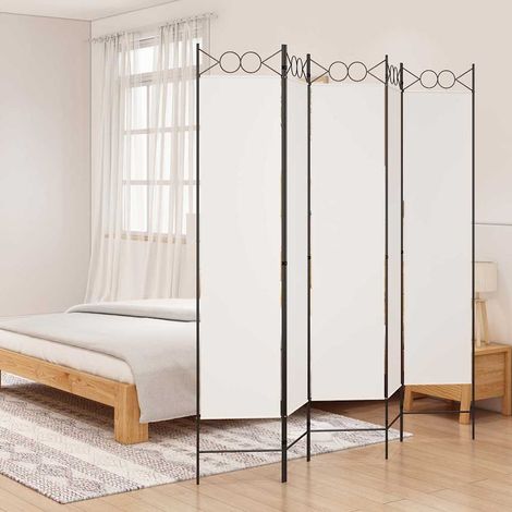 Cloison de séparation 5 panneaux-Paravent-Séparateur de pièce Blanc 200x200 cm Tissu (1/5)
