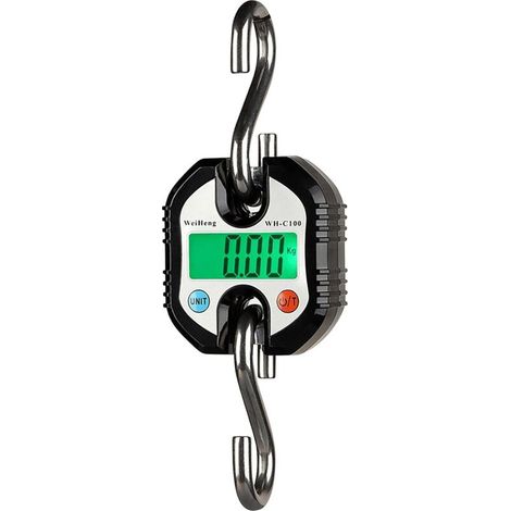 Échelles numériques, échelle à crochet, miniéchelle suspendue portable avec écran LCD, Peson Électronique 150 kg Balance Crochet Suspendu Dynamomètre LCD Crochet Peseur (Noir) (1/5)
