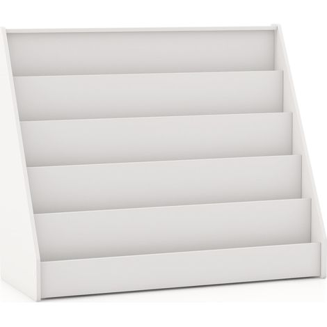 Libreria per bambini con 5 ripiani, bianca, design sicuro