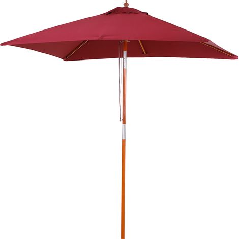 Parasol rectangulaire pliable 200x150 cm, réglable 3 positions, déperlant anti-UV, bordeaux