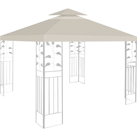 TolleTour Techo para pabellón 3x3 m, funda de repuesto para carpa y party tent, doble techo con protección UV, beige