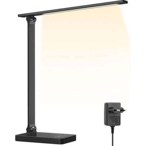 Lampe de Bureau 750lm 5 Modes Couleur 5 Niveaux Dimmable Noir (1/5)