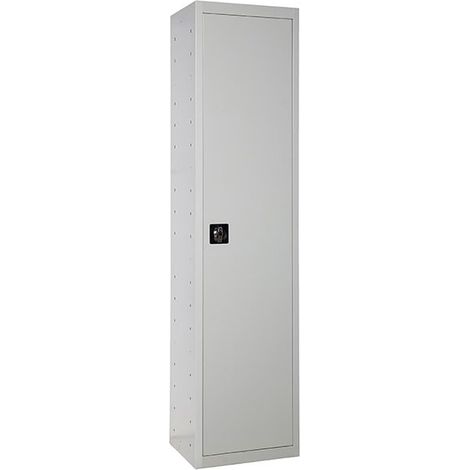 Simonrack – Armoire métallique balai 1800x400x400 mm – 1 porte – 4 étagères – Construction acier haute qualité – Système de fermeture sécurisé (1/4)