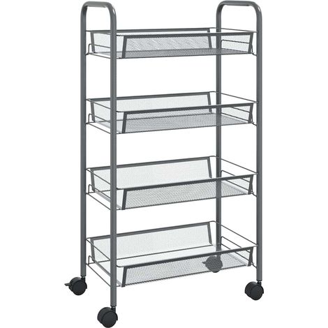 Maison Exclusive - Carrello da Cucina con 4 Ripiani Grigio 46x26x64 cm in Ferro (1/5)