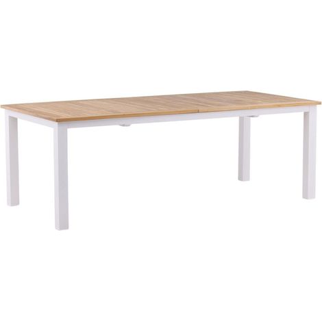 Table de Jardin Extensible "Panama" 224-324cm Naturel & Blanc (1/5)