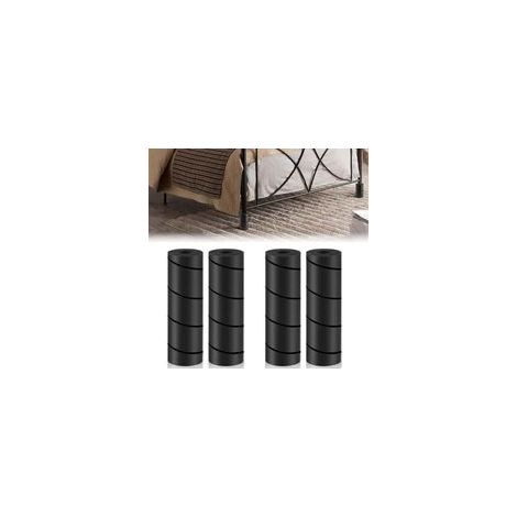 4 pièces Protecteurs de Pieds de Lit, Couvre-Pieds de Cadre de Lit, Protecteur de Cadre de Lit, Protecteurs de Pied De Cadre De Lit en Mousse pour Toe Saver Gardez Vos Orteils Contre, Noir (1/4)