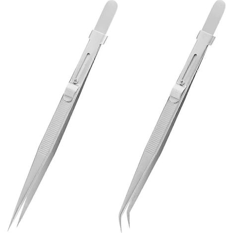 multifunctionele pincetten van roestvrij staal, diamantpincet van 16,4 cm met gekartelde punt (1/5)