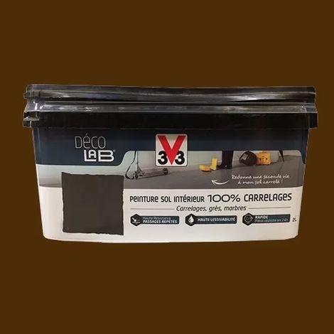 V33 Déco LAB Peinture Sol Intérieur 100% Carrelages Rouille 2 L (1/2)