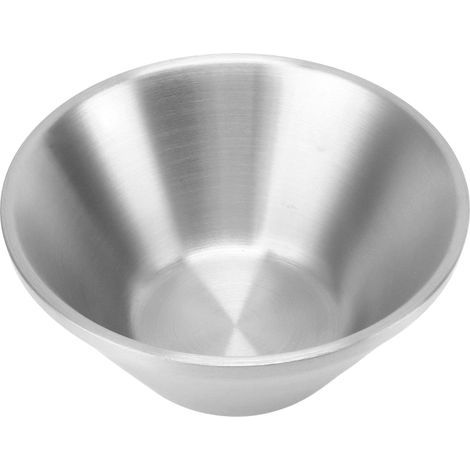 Saladier rond double paroi en acier inoxydable 304, élégant, idéal pour mélanger salades, en-cas, nouilles de riz et crème glacée. Couleur argentée, 15 cm / 5,9 pouces. (1/5)
