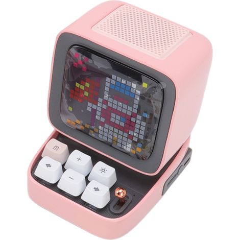 Enceinte gaming portable avec réveil sans fil, style rétro, avec radio en ligne et large couverture sonore. Petite enceinte pour la maison. (1/5)
