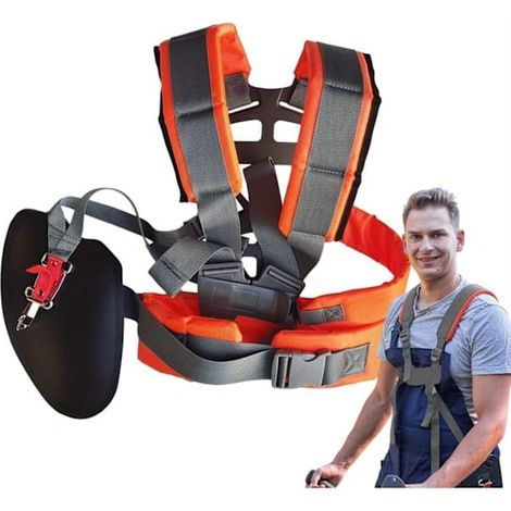 Harnais à double épaule pour débroussailleuses, avec ceinture en nylon réglable adaptée à différentes débroussailleuses (1/5)
