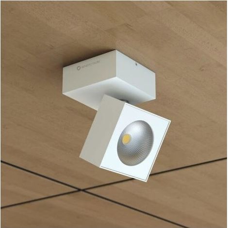 Applique LED carrée orientable Mini Rubyc Tricolore 7w blanche