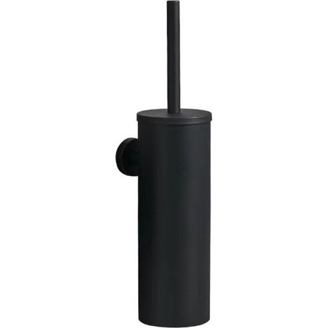 Cepillo de baño negro, 1 unidad con soporte de pared para baño de acero inoxidable (1/5)