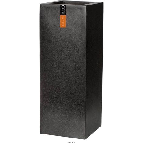 Bac en pures Fibres Baya Ext. carré Haut L 35 x 35 x H78 cm Noir - dimhaut: H 78 cm - couleur: Noir