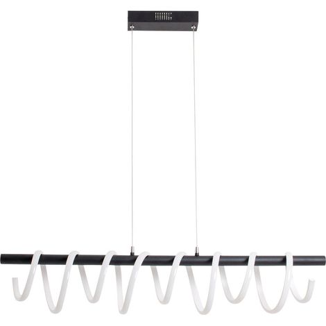 Suspension LED Moderne en Métal Noir et Blanc, Lustre Design 100 cm, Intensité Réglable 3 Niveaux - PANGIVO (1/5)