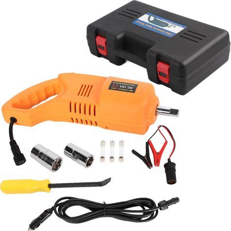 Ensemble de dissolvant de pneu de clé de pompe à air de pneu de cric de ciseaux électrique de 12V 3 tonnes 42CM(4) (1/5)