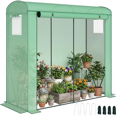 Outsunny Mini Greenhouse, Portable Indoor Outdoor Green House with PE Cover