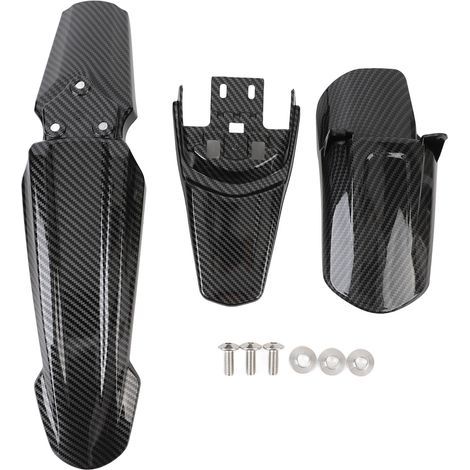 Guardabarros delantero y trasero, con amortiguación protectora contra la suciedad, alta resistencia y solapa antichoque para SUR-RON Light Bee XS, estilo fibra de carbono. (1/5)