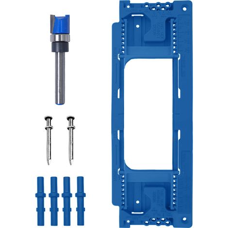 Kit de Gabarit de Fraisage pour la Pose de Charnières et Serrures de Porte (H617-blue, Bleu) (1/5)