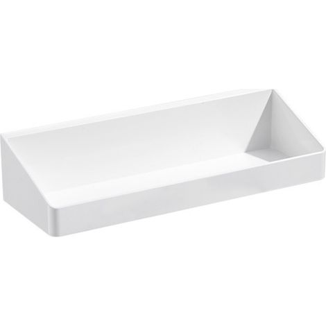 Étagère murale en plastique auto-adhésive cuisine, rangement gain de place, robuste polyvalente, design moderne, porte-épices salle de bain petit bureau, 1 pièce (1/4)