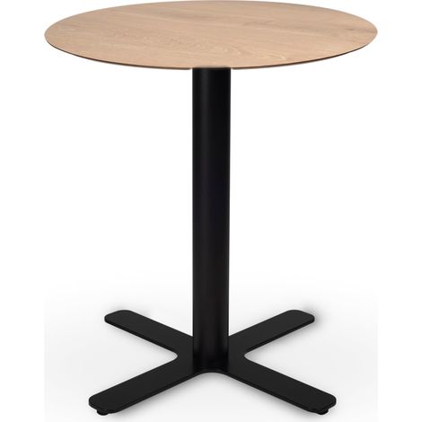 Mesa redonda interior Ø70 negro - roble natural GOYA HPL garbar