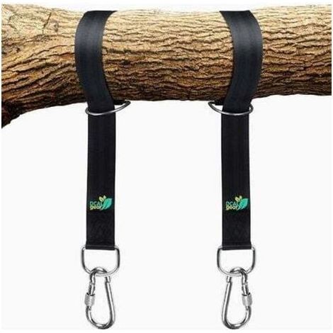 Baumschaukel-Aufhängungsset – Schnelle und einfache Montage – Extra lange 1,5 m Gurte mit einer Tragkraft von 900 kg – Sicherer Karabiner mit Verriegelung, perfekt (1/5)