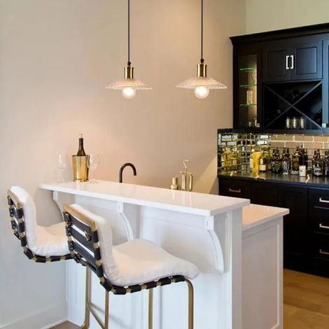 2x Lampe Suspension Vintage en Verre,Lustre Abat-jour en Verre Design Chapeau Lampe de Plafond Style Industriel pour Salon (1/5)