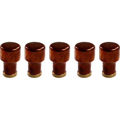Lot de 5 Boutons de meuble en cuivre "Industriel" Ø22 - Arcanaute (1/3)
