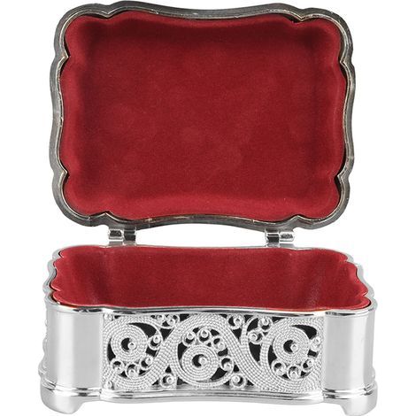 Boîte de Rangement Vintage pour Bijoux en Métal - Coffre à Trésors pour Boucles d'Oreilles, Colliers, Bracelets et Bagues (1/5)