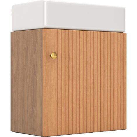 Meuble sous-vasque suspendu, 46 cm, pour salle de bains invités, design compact et pratique (1/5)