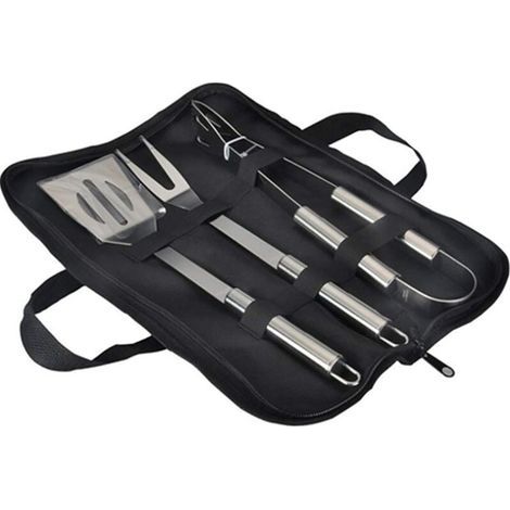 Juego de utensilios para barbacoa, kit de utensilios de acero inoxidable para barbacoa con bolsa de transporte, espátula, pinzas y accesorios para cocinar a la barbacoa. (1/5)