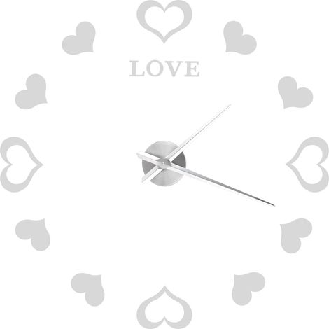 Horloge murale innovante à faire soi-même, autocollant mural en acrylique avec surface miroir, pour la décoration intérieure (argent) (1/5)
