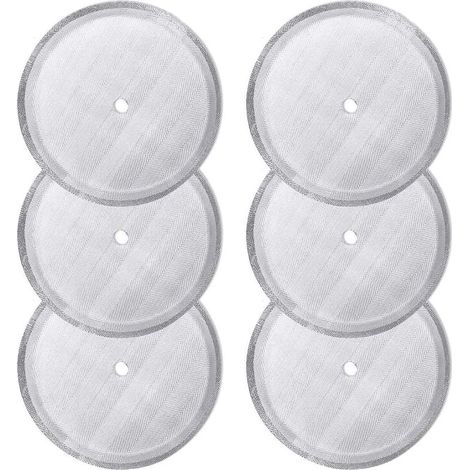 Lot de 6 filtres réutilisables en acier inoxydable compatible avec cafetière à piston, résistants et pratiques pour votre préparation de café quotidienne (1/5)