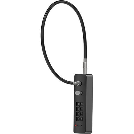 Candado de cable de acero, combinación de 4 dígitos, para taquillas de bicicletas, vallas, armarios de almacenamiento, negro.