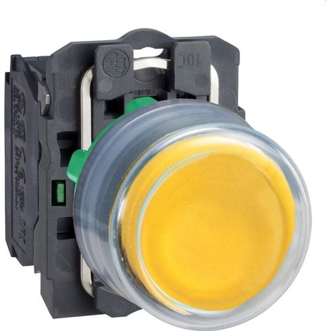 Pulsante momentaneo Harmony XB5 Ø22 giallo con cappuccio 1NA vite - XB5AP51