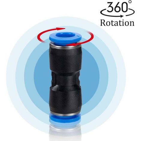 Connettore pneumatico da 4 mm a innesto rapido, dritto, a pressione, per aria compressa, in plastica, per tubi flessibili, 30 pezzi. (1/3)