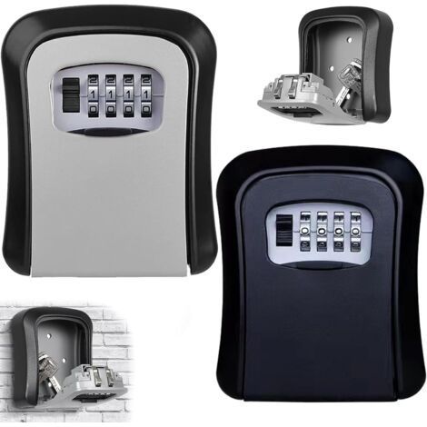 2 Piece Wall Key Box for Keys, Cards, Weatherproof Key Box for Home Garage School, Heavy Duty Secure Key Cabinet for Industries and Vehicles (Grey Black)-Muntra (1/4)