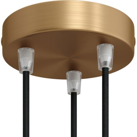 creative cables - Kit rosone cilindrico in Metallo a 3 Fori - Conico, Bronzo Satinato