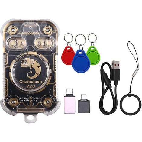 chameleon v20 lecteur de puces rfid emulateur duplicateur nfc decodage de cartes 125k 1356 mhz porte cles chameleon ultra3xuid (1/5)