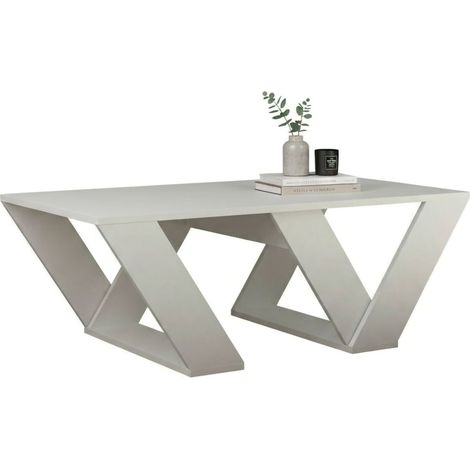 Dmora - Tavolino da salotto Mercedes, Tavolo basso da caffè, Portariviste per divano, Ripiano da soggiorno, 110x60h40 cm, Bianco