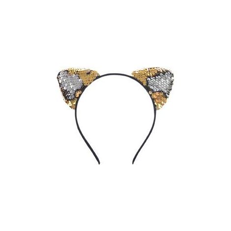 Diadema de gato disco con lentejuelas de doble cara