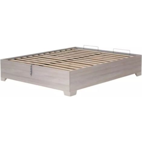 letto matrimoniale contenitore con piedini "bed box" olmo naturale 160x190 cm (1/4)