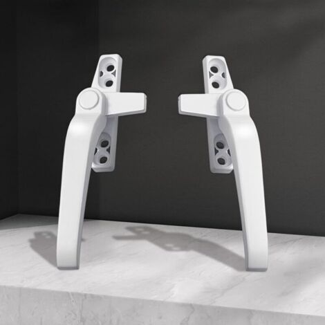 Universal Replacement Right/Left Hand Window Handle Aluminum Alloy with Locks for Double Glazing Window and Door Safety Switch White Straight Bar (1/5)