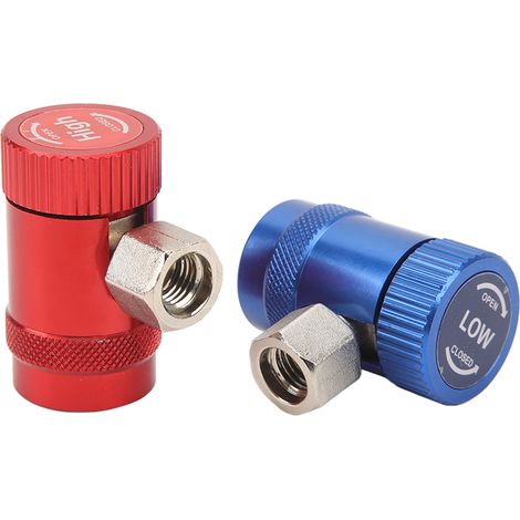 2er-Pack Schnellkupplungen R1234yf, 1/4-Zoll-Außengewinde, manuelle Kupplungen, für oben oder unten, Anschlussadapter (1/5)