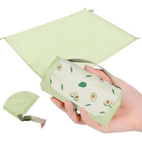 Esterilla de playa impermeable y sin arena de 150 x 210 cm, Ultraligera, plegable y compacta, con estacas, Ideal para acampar (1/5)