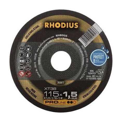 Disco de corte Rhodius xt38 115 mm velocidad alta larga vida