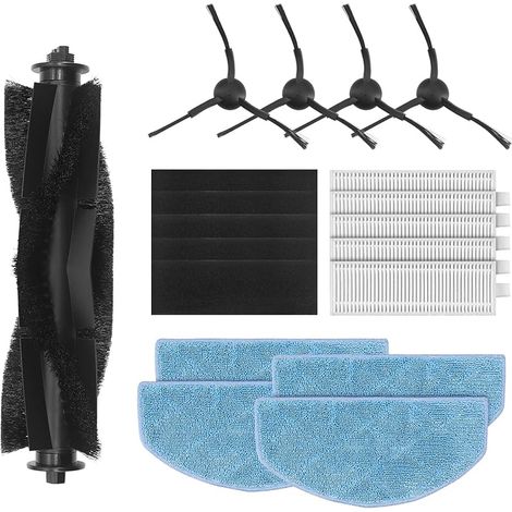 FOREHILL Kit accessoires pour aspirateur robot Tikom G8000, G8000 Pro &amp Honiture G20, G20 Pro, 5 brosses rouleaux haute performance, 5 filtres HEPA, 4 brosses latrales, 4 tampons de nettoyage (1/5)