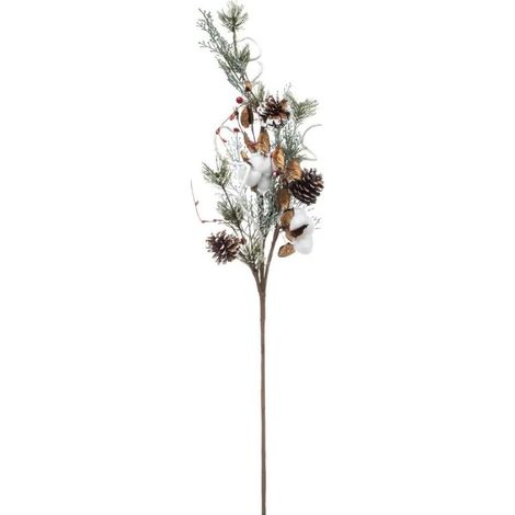Paris Prix - Branche Déco De Noël coton & Baies 78cm Multicolore (1/2)