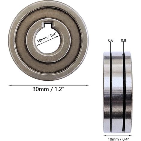 2x fil d'alimentation rouleau d'entraînement rouleau 30  10  10mm convient pour ssj - 29A fil d'alimentation machine MIG MAG Welder Guide Equipment (0.6/0.8mm)